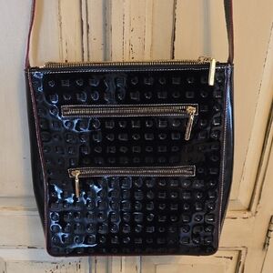 Acadia Black Patent Leather Shoulder Bag Made In Italy